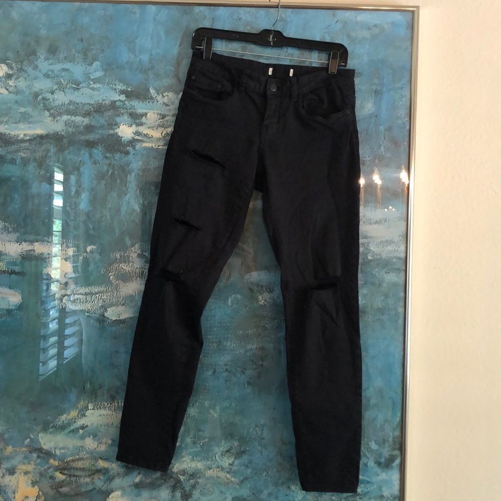 BP Black distressed Skinny Cropped Denim Sz 27